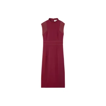 St. John SS24 Sleeveless Dress Women's Raspberry Pink