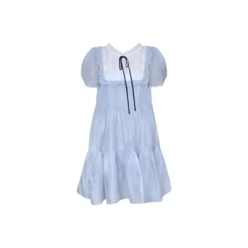 YGPRW Short Sleeved Dress Women's Blue