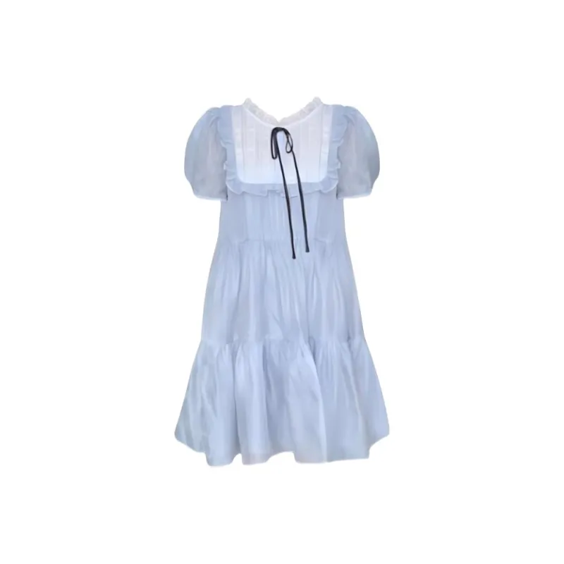 YGPRW Short Sleeved Dress Women's Blue-0