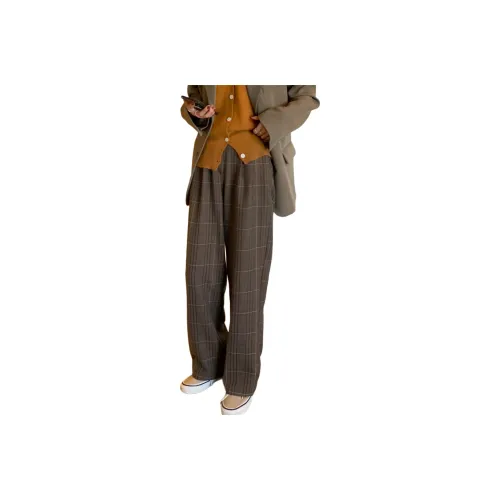 QIANGKOUPAOCAI Suit Trouser Women's Coffee
