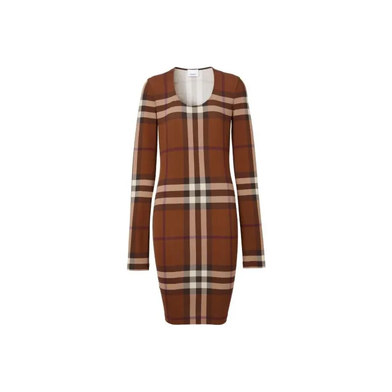 Burberry Exaggerated Check Jersey Dress-0