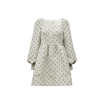 ONLY Long-Sleeved Dresses Women's Tennis Polka Dot Print On White Background