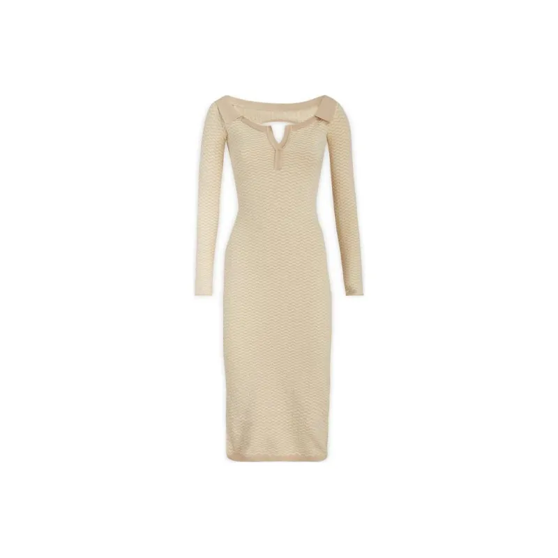 Jacquemus Long-Sleeved Dresses Women's Beige-0