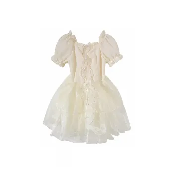 Adeworn Short Sleeved Dress Women's Apricot