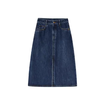 PSALTER Denim Long Skirt Women's Dark Blue