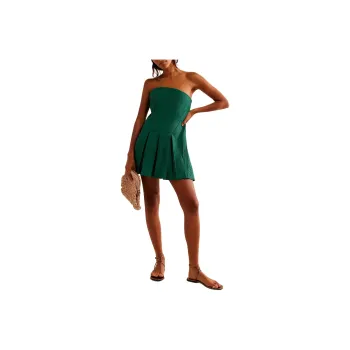 FREE PEOPLE Made Me Smile Mini Sleeveless Dress Women's Green Balsam/Green Camphor