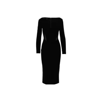 PINKO Long Sleeved Midi Corset Dress
