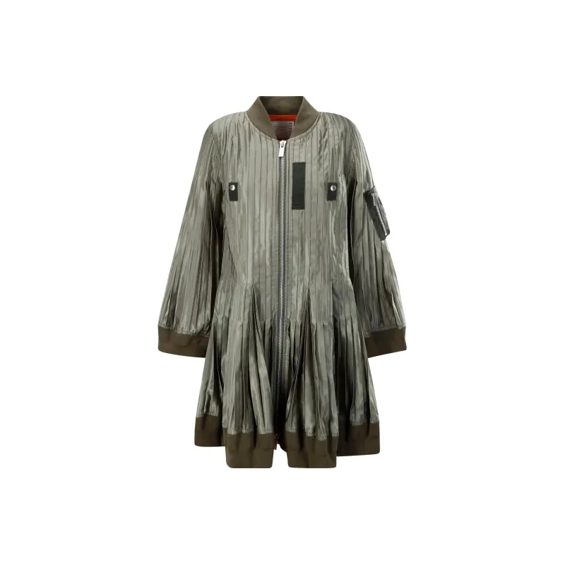 Sacai Pleated Zip-Up Dress-0