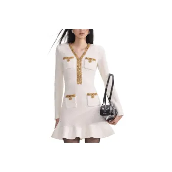 Self portrait Lurex Knitted Mini Dress