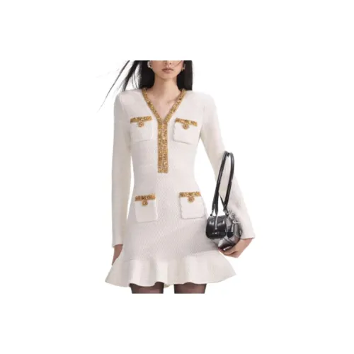 Self portrait Lurex Knitted Mini Dress