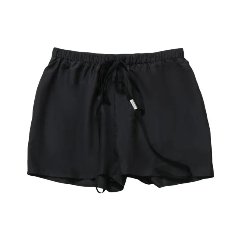 Ann Demeulemeester Washed Silk Boxer Shorts 'Black'-0