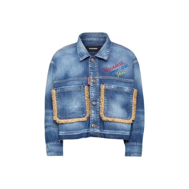 DSQUARED 2 Fringed Denim Jacket-0