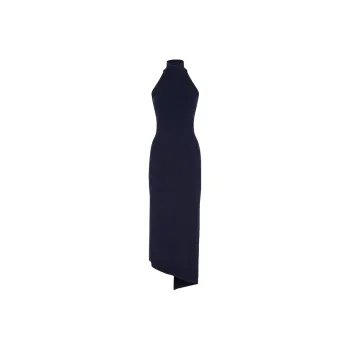 FENDI Open Back Asymmetric Knitted Maxi Dress