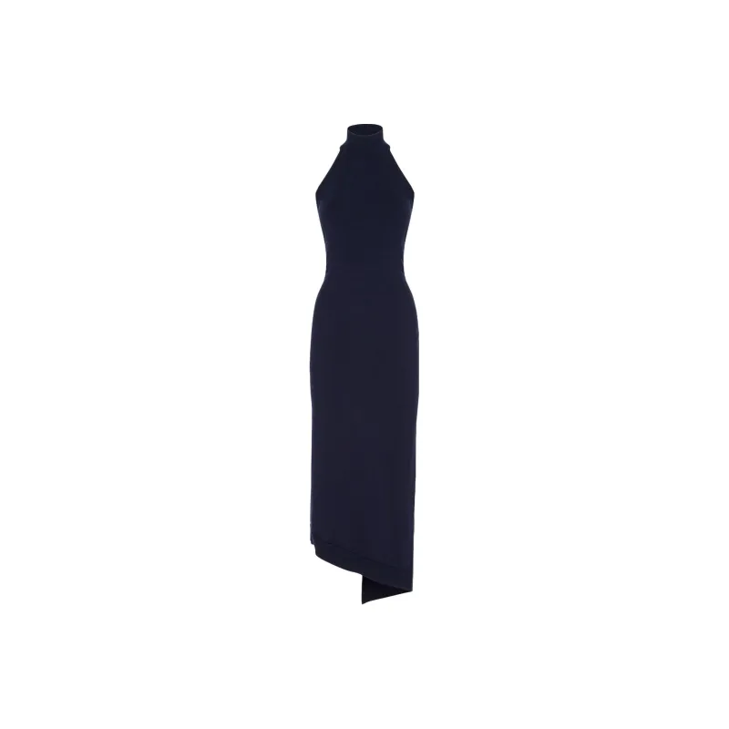 FENDI Open Back Asymmetric Knitted Maxi Dress-0