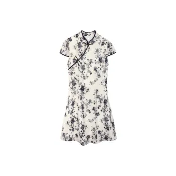 Still Quiet Short Sleeved Dresses Women's Black White