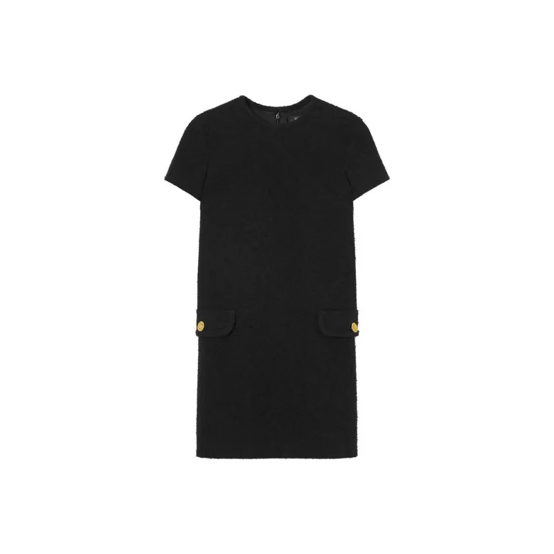 VERSACE Tweed Shift Mini Dress-0