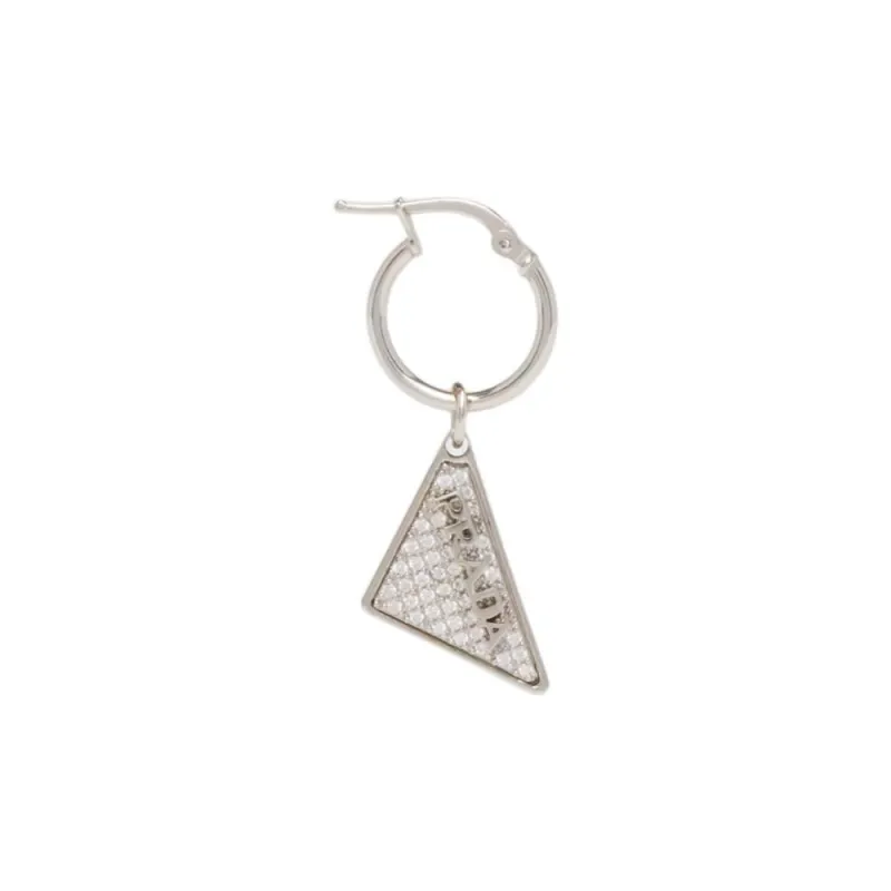PRADA Crystal Earrings Unisex Silver-0