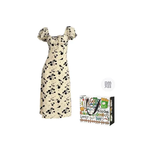 Pzhk Short Sleeved Dresses Women's Apricot