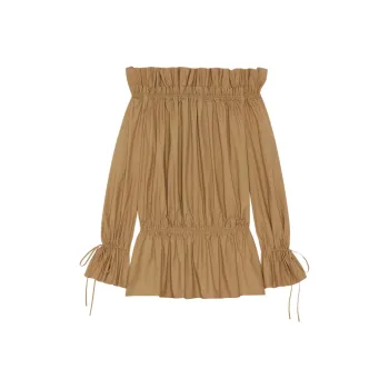 SAINT LAURENT Long Sleeved Dresses Women's Khaki