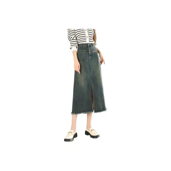 TERRE BLEUE Denim Long Skirts Women's Denim Blue