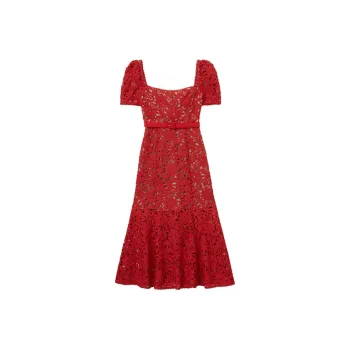Self-portrait Short-Sleeved Dresses Women's True Red