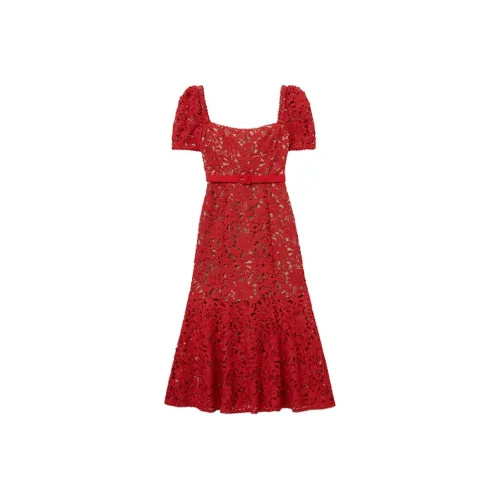 Self-portrait Short-Sleeved Dresses Women's True Red