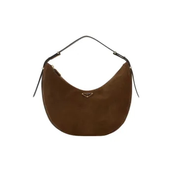 PRADA Calfskin One Shoulder Handbag Tubas Women's Cocoa