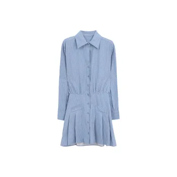 PAZZO Long Sleeved Dresses Women's Blue White Stripes