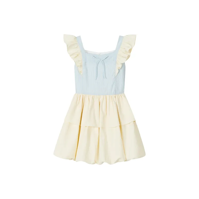ECHOSTA Short Sleeved Dress Women's Yellow-0