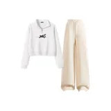 White (Y Curious Cat Center Logo)+Milk White (Solid Color)