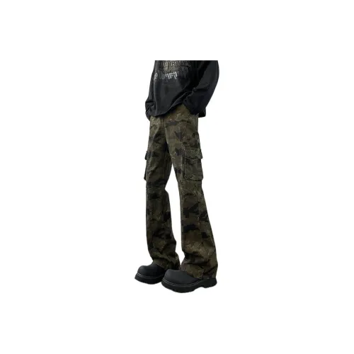 BENGEN Bootcut Cargo Pants Unisex Camouflage