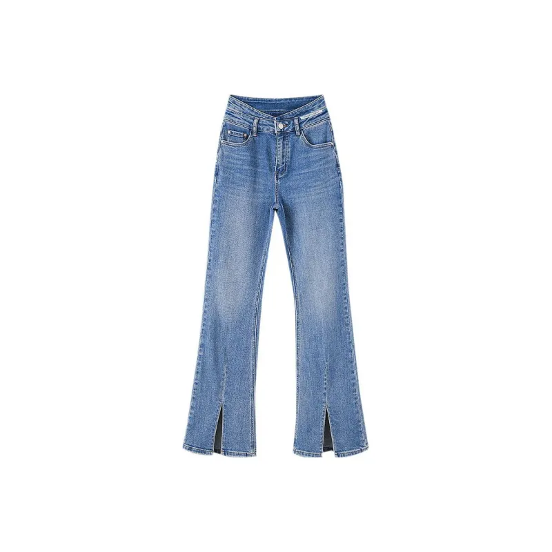 OUNIXUE Jeans Women's Blue-0