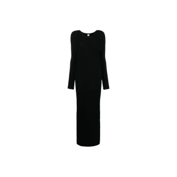 TOTEME V-Neck Ribbed-Knit Maxi Dress