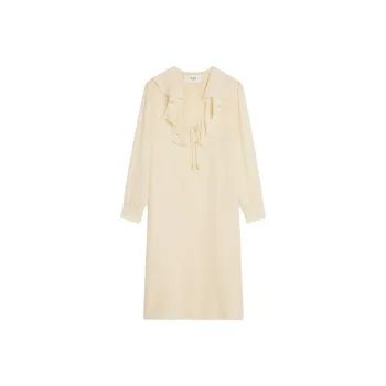 CELINE FW23 Long Sleeved Dress Women's Milk White