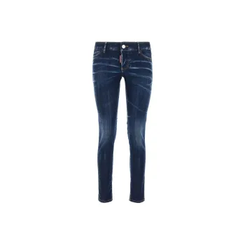 DSQUARED 2 Distressed Dark Clean Wash Jennifer Jeans