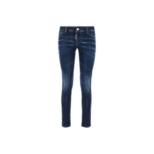 DSQUARED 2 Distressed Dark Clean Wash Jennifer Jeans