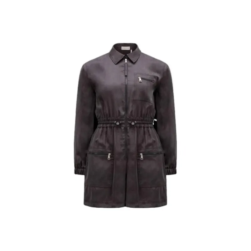 Moncler Long Sleeved Dresses Women's Dark Gray-0
