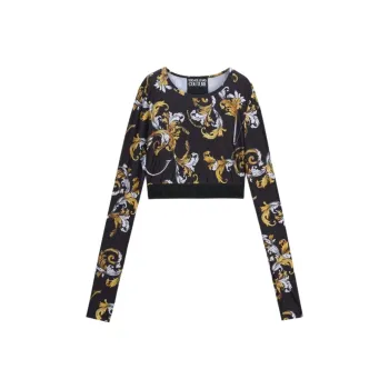 VERSACE JEANS COUTURE Baroque Print Crop Top