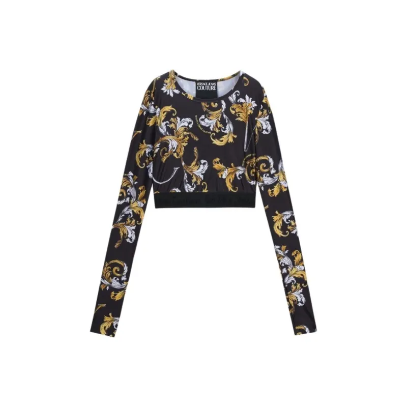 VERSACE JEANS COUTURE Baroque Print Crop Top-0