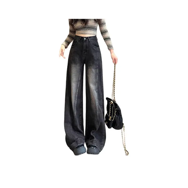 XIANSINIAO Jeans Women's Black Gray Color-0
