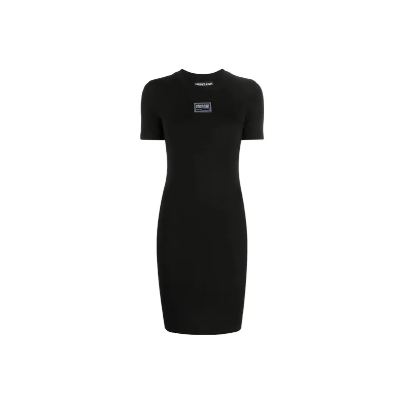 VERSACE JEANS COUTURE Logo Patch T shirt Dress-0