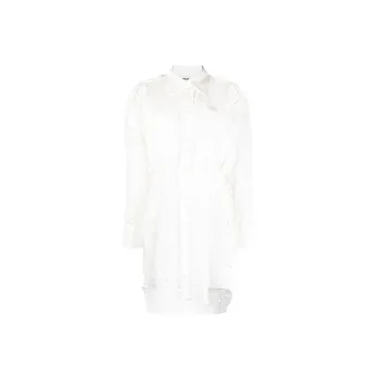 MSGM Cut Out Detailed Button Up Shirt Dress