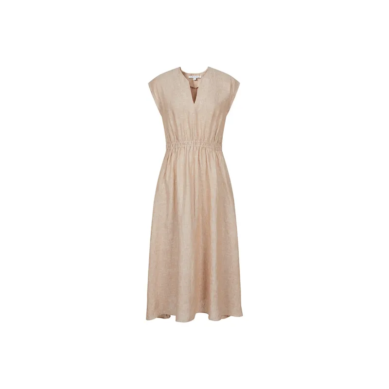 JZ. ANNAKRO Short Sleeved Dress Women's Light Coffee-0