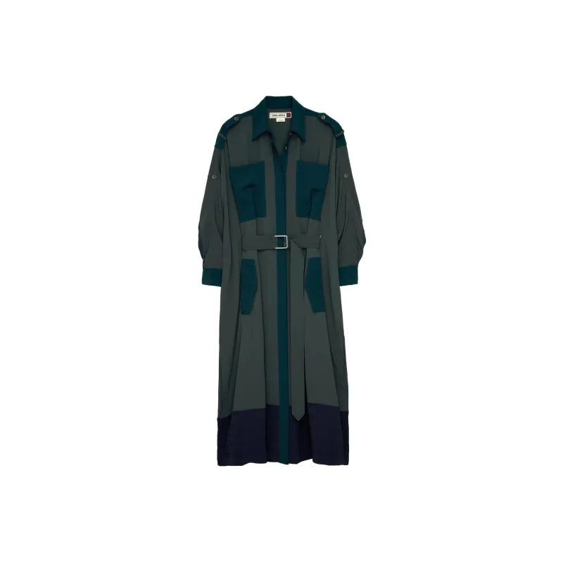 ZARA Long-Sleeved Dresses Women's Dark Green-0