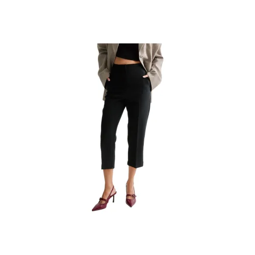 NASTY GAL Premium Tailored Capri Trouser Casual Shorts Women's Black