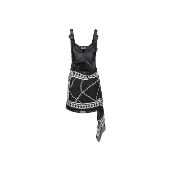VERSACE JEANS Slip Dress Women's Black