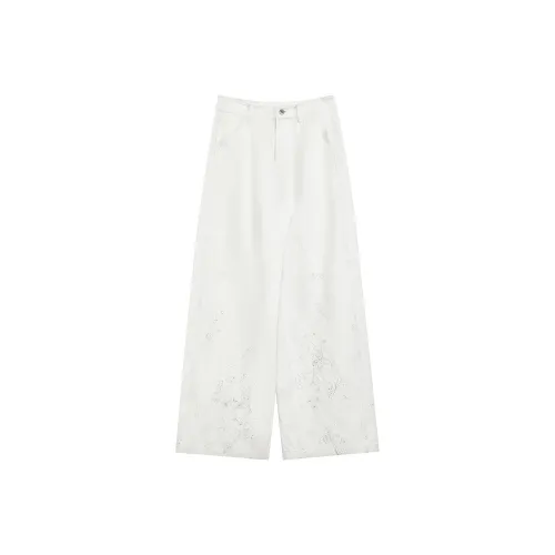 FIRELADY FUR Jeans Women's White Porcelain Multicolor