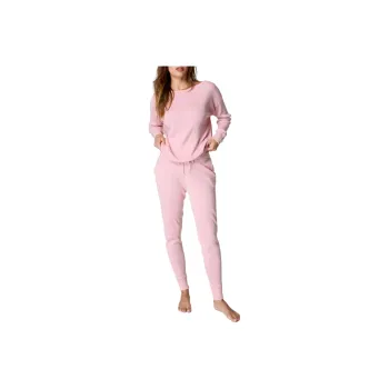NASTY GAL Knitted Drop Shoulder Jogger Set Casual Suit Women's Pink