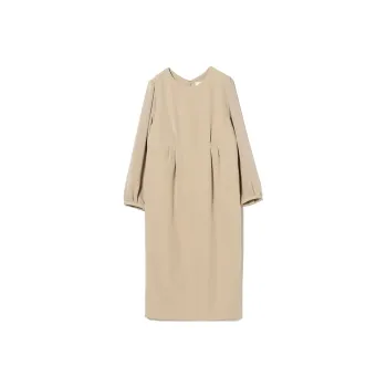 Beams Long Sleeved Dresses Women's Beige