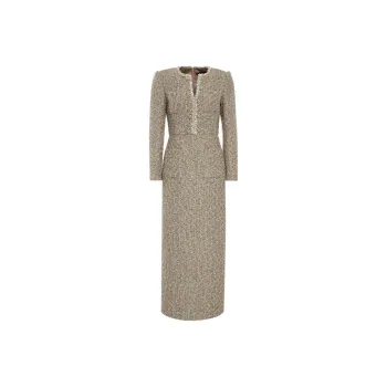 BESIONIA FW24 Long Sleeved Dresses Women's Gold